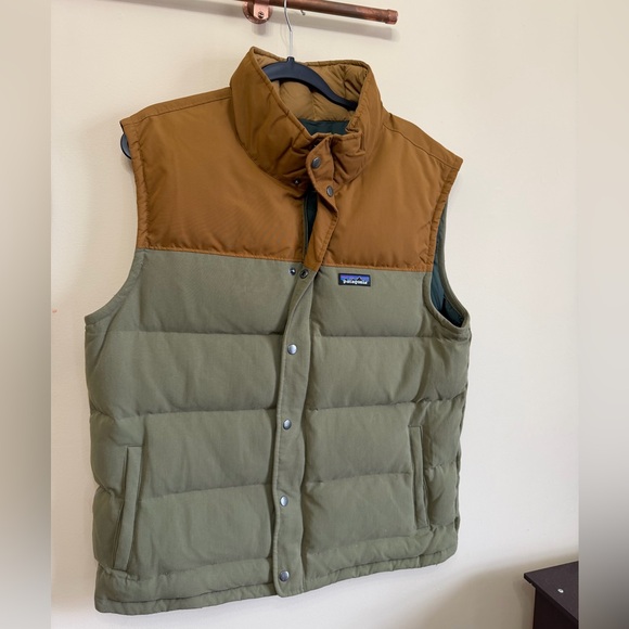 Patagonia Brown and Green Puffer Vest - Picture 1 of 5